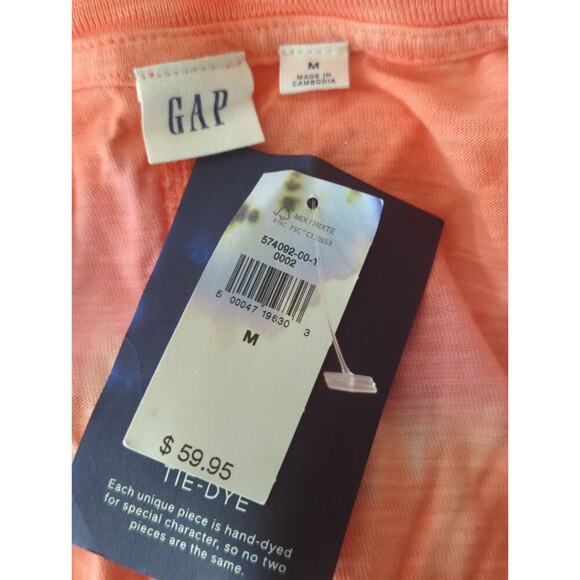 Gap Women's Pink Tie Dye Scoop Neck Midi Sundress Medium‎ NWT Coastal Kidcore - Picture 10 of 10